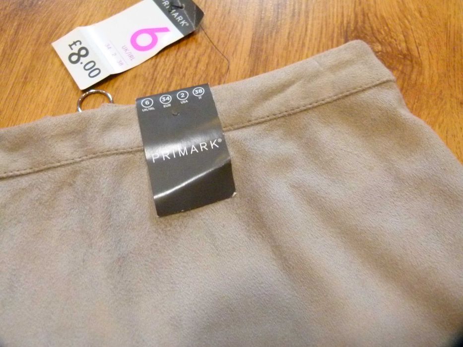 Nowa Primark spódnica zamszowa szara rozmiar 34 XS