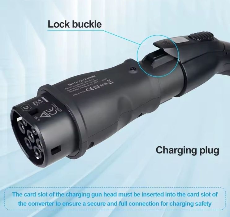 Перехідник Type 1 - Type 2 adapter 7квт 32А авто з США CCS1 CCS2 адаптер GBT Telsa Тесла накс хороша якість