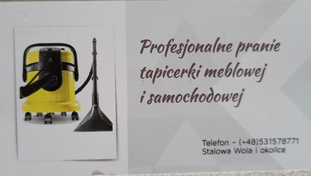 Pranie tapicerki meblowej i samochodowej sofy kanapy czyszczenie