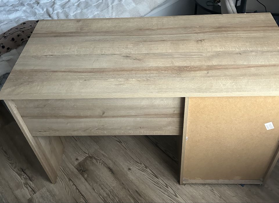 Biurko Balder 120 cm z drzwiami i szufladą dąb riviera/biały