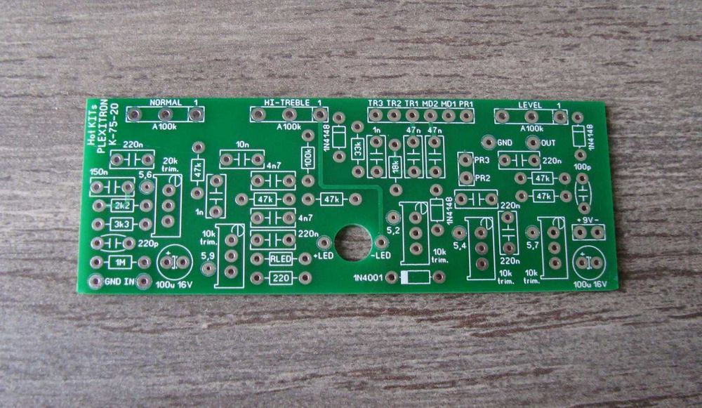 Płytka PCB DIY - preamp do gitary elektrycznej (Marshall Plexi Emulator)
