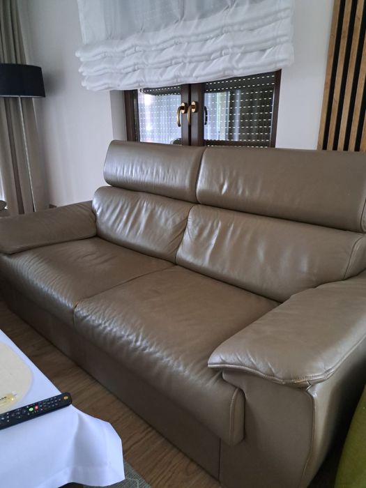 Kanapa 3 os + 2 fotele skorzane