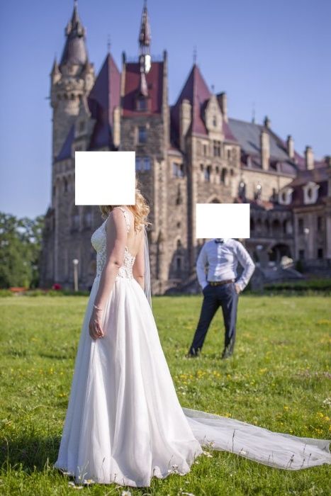 suknia ślubna r. 38 śmietanka