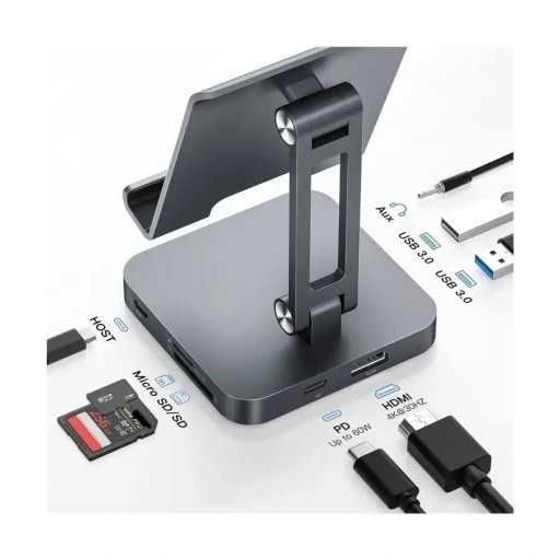 BYEASY adapter stacji dokującej 7 w 1 USB C UC-166 GRAFITOWY