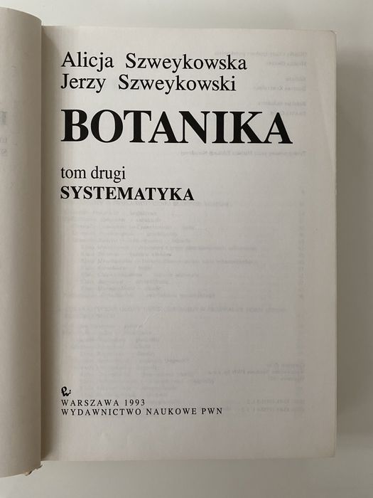 Botanika Szweykowscy Morfologia(tom1)+Systematyka(tom2)