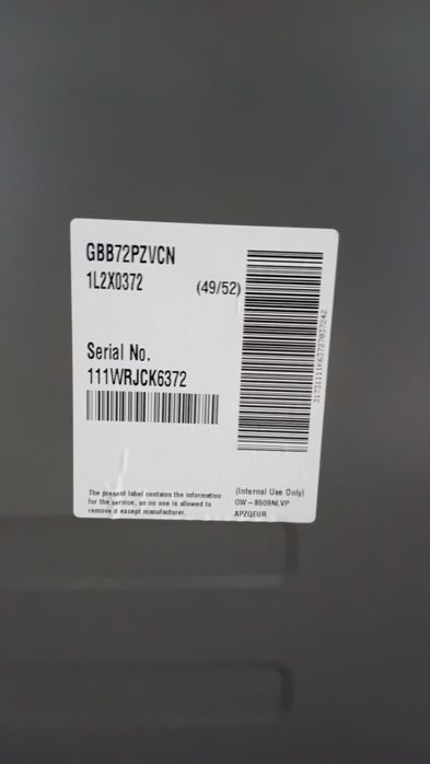 Frigorífico LG GBB72PZVCN