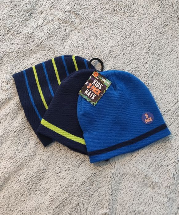 Zestaw 3 czapek, podwójny materiał