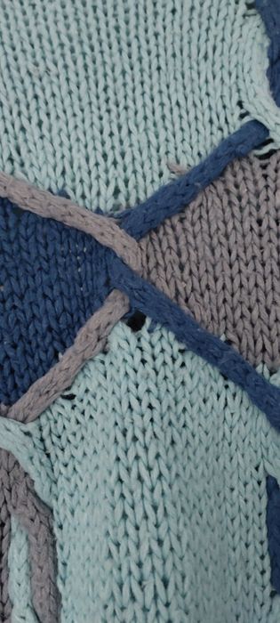 Sweter gruby wełniany golf M L vintage