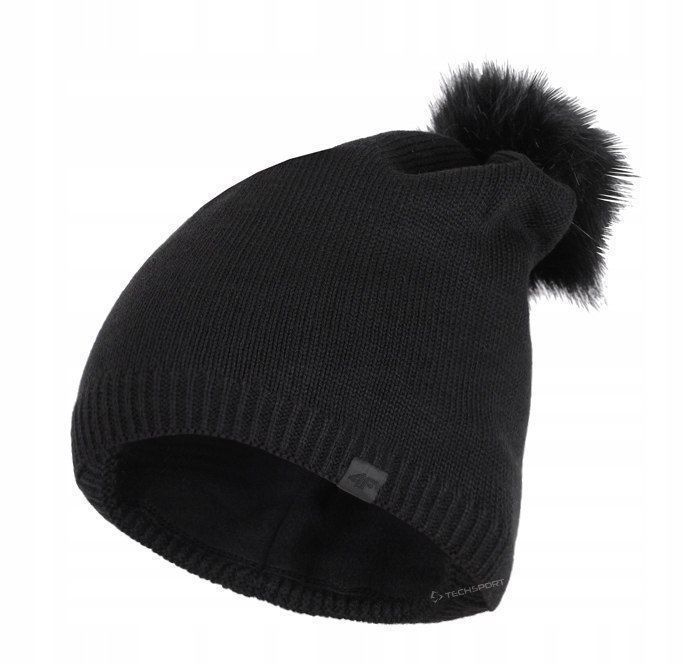 4F Damska Czapka Zimowa Pompon