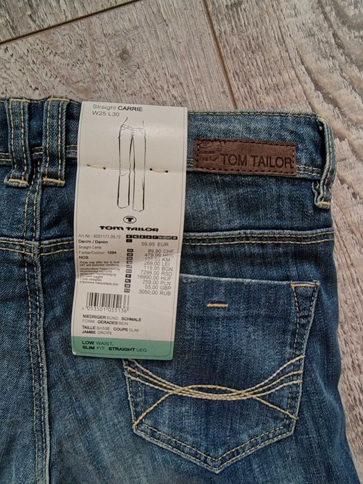 Nowe spodnie jeansy Tom Tailor typu proste 34 (W25 L30)  kod417