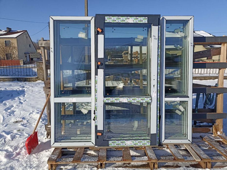 Drzwi wejściowe przeszklone pcv 100/210 antracyt