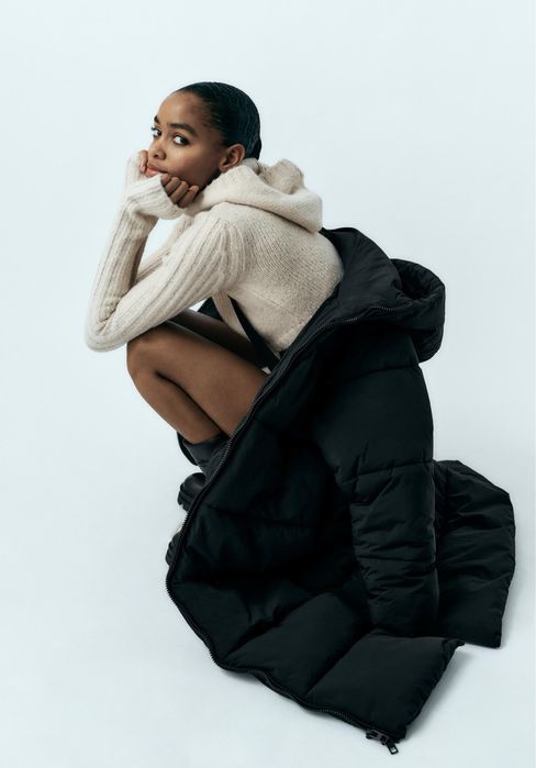 Куртка пальто пуховик zara розмір м