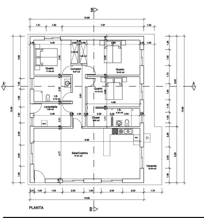Moradia para reconstrução com projeto de arquitetura aprovado
