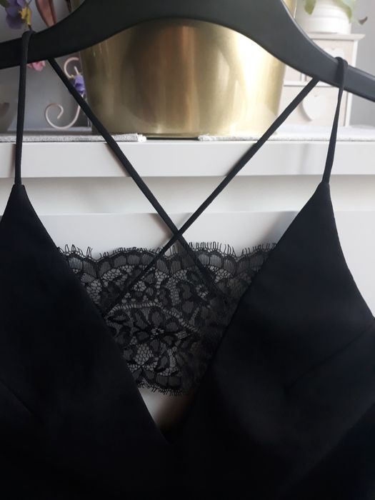 nowa czarna sukienka Topshop z koronką 34 XS