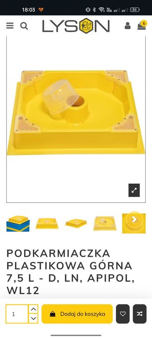 Podkarmiaczki plastikowa górna 7,5 litra