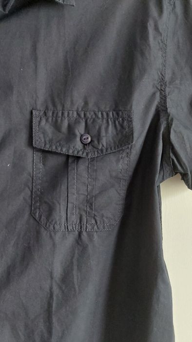 Koszula casual męska granatowa z krótkim rękawem