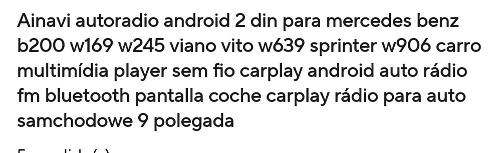 Auto rádio Ainavi tela 9 , Mercedes Benz b200