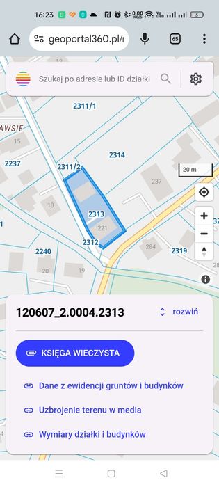 Działka 7 arów Czułów 221 koło Krakowa