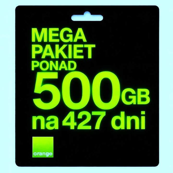 Internet Mobilny na kartę Orange Free Mega Pakiet 500gb na 427dni