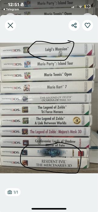 Продам игры 3DS nintendo