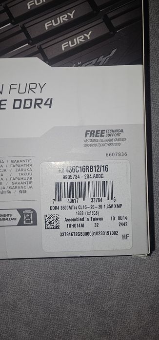 KINGSTON Fury Renegade DDR4 16gb 3600MHz