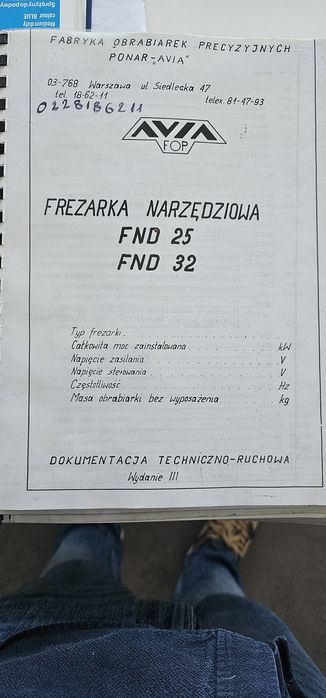 Frezarka Avia FND 25