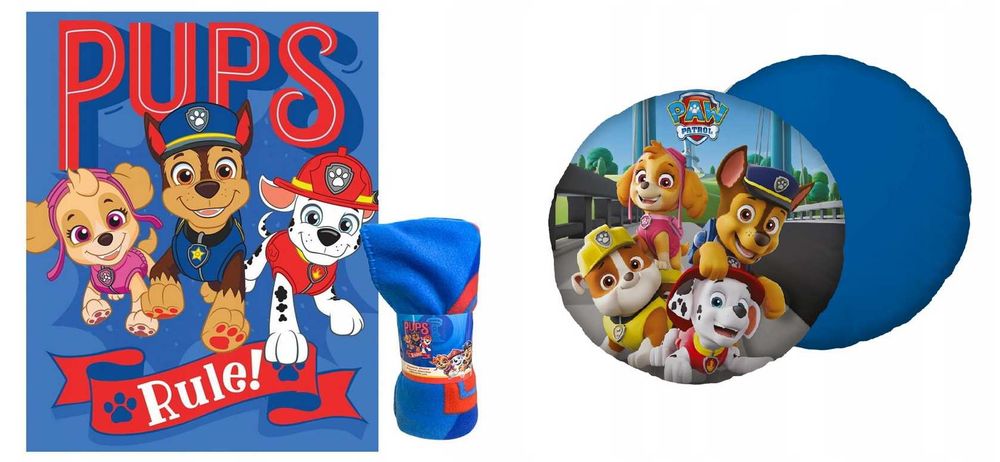 Poduszka i koc Psi Patrol Marshall Skye Chase