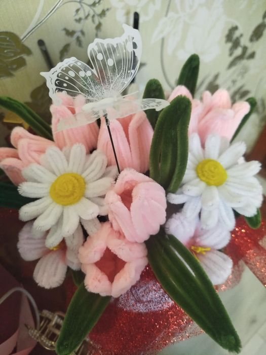 Букет із синельного дроту. Для Мами