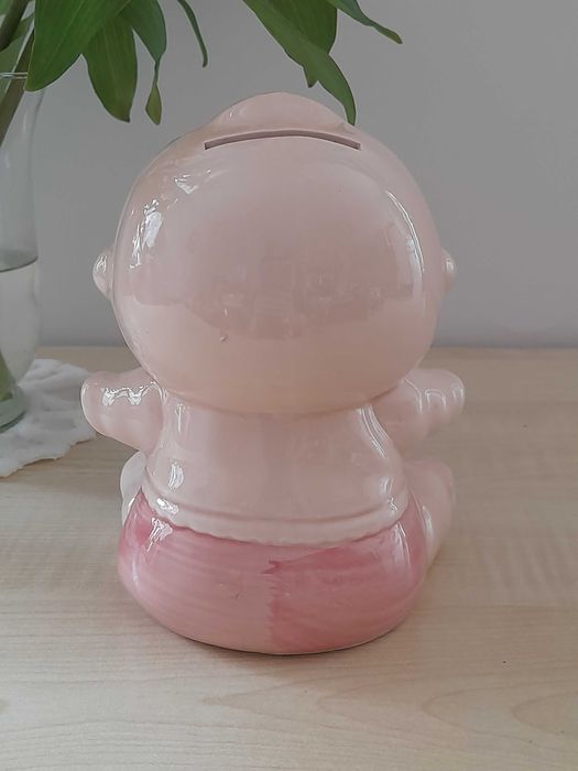 Ceramiczna skarbonka bobas 15cm z lat 70-tych
