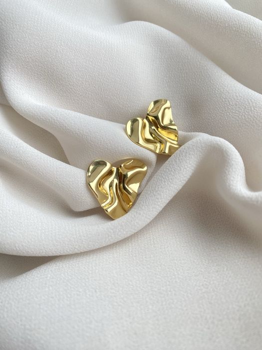 Сережки з медичного золота та ювелірної сталі/ підвіска/ каф