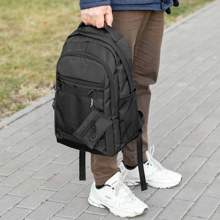 Рюкзак The North Face чорний тканинний з гаманцем на карабіні на 21 л