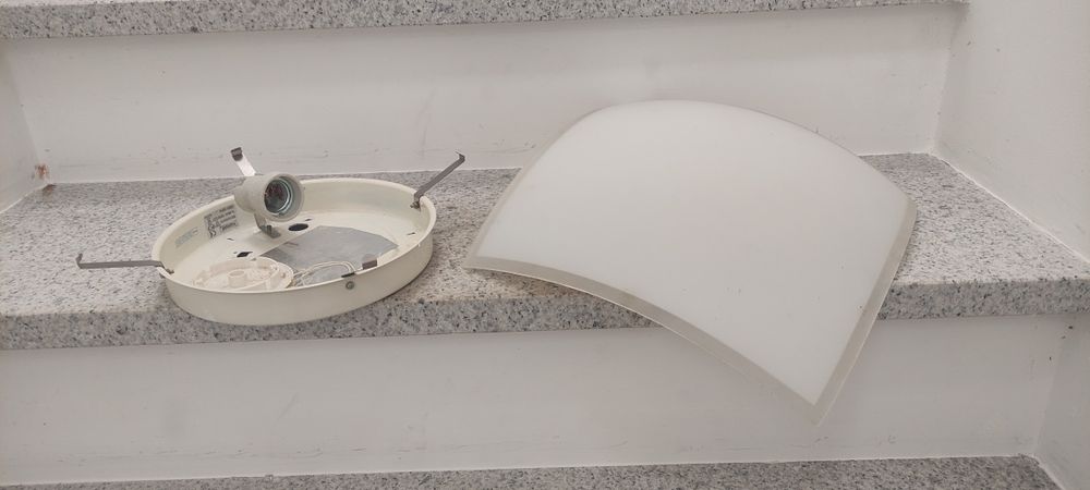 Iluminação de teto, vidro 30x30 cm