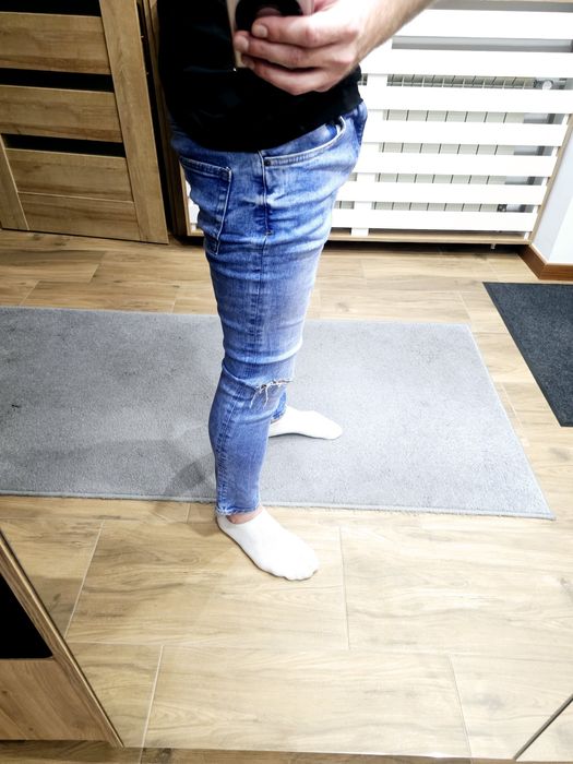 Spodnie męskie dżinsowe denim zwężane