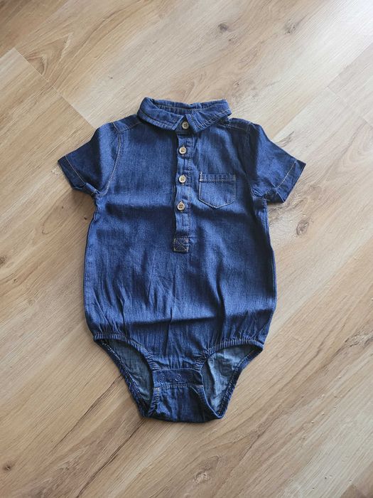 Nowe koszulobody niemowlęce 74 6-9 krótki rękaw jeansowe lato