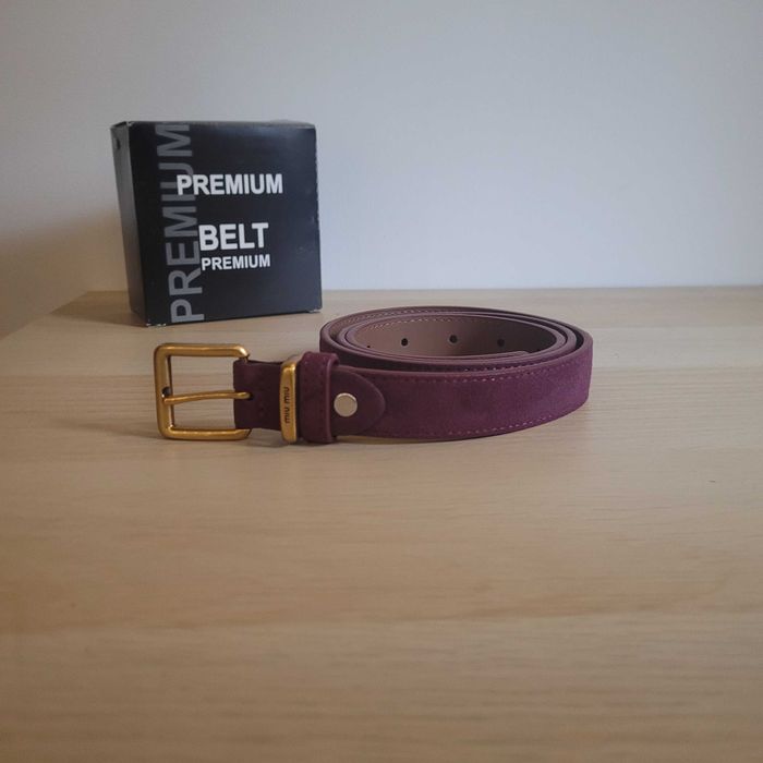 Damski bordowy zamszowy pasek 105 cm