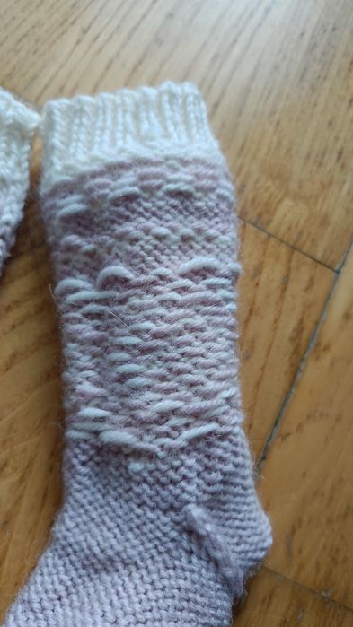 Ręcznie robione skarpetki wełniane 12 cm 18 rozmiar 9 miesięcy handmad