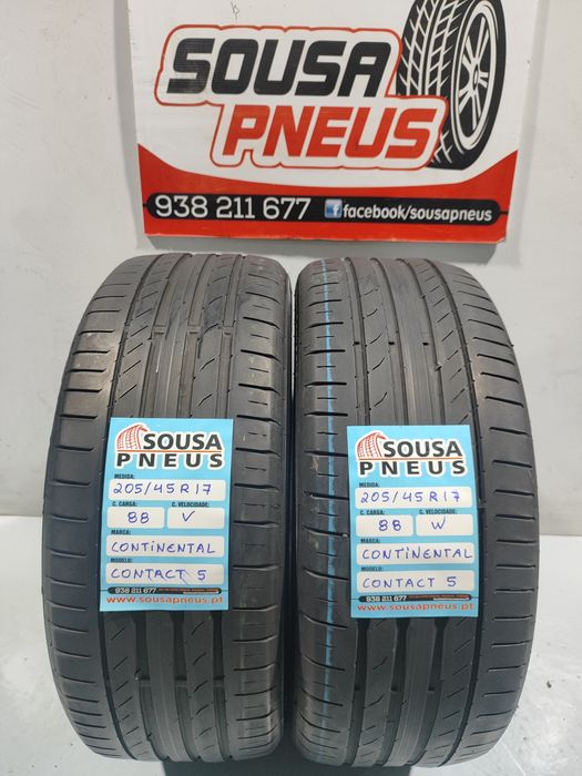 2 pneus semi novos 205-45R17 Continental - Oferta dos portes