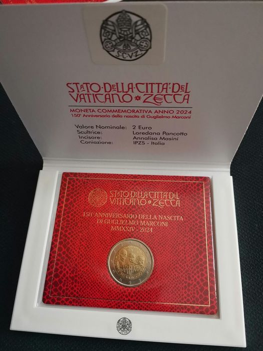 Vaticano 2024 - Moeda coincard Guglielmo Marconi