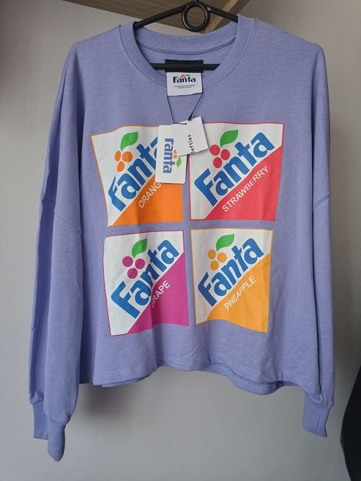 Lefties rozmiar M bluza fioletowa z nadrukiem fanta