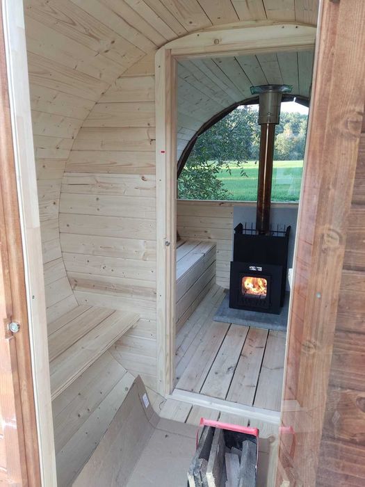 Sauna ogrodowa beczka do SAMODZIELNEGO MONTAŻU 1,5x2