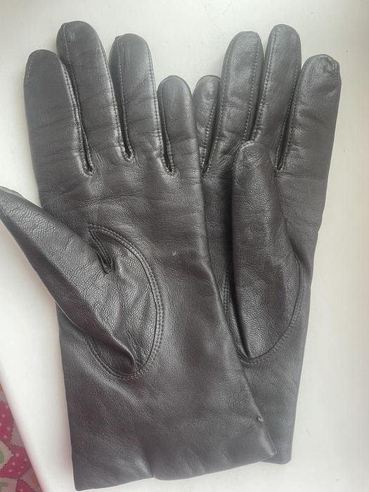 Перчатки женские кожа коричневые шоколад zara