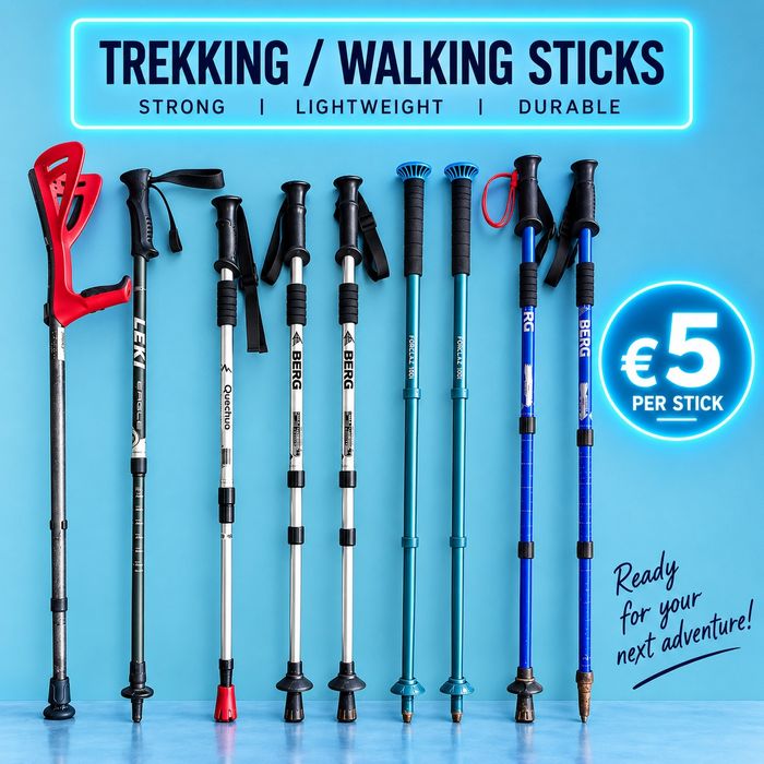 Bastões de Trekking / Caminhada – Fortes, Leves e Duráveis – €5 Cada!