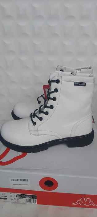 NOWE goany botki KAPPA trapery białe deenish 39 kozaki