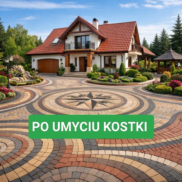 Mycie kostki brukowej, elewacji.