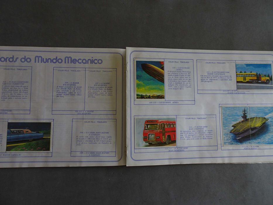 Caderneta de cromos Os Records (tem 73 cromos)