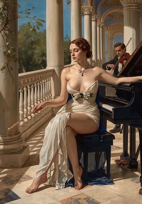 Obraz na płótnie - cykl "Wiekowa elegancja" - wielkość 75cm x 108cm