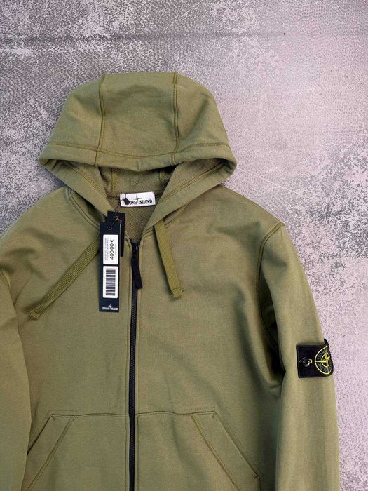 Зип худи Stone Island Зеленое Оригинал