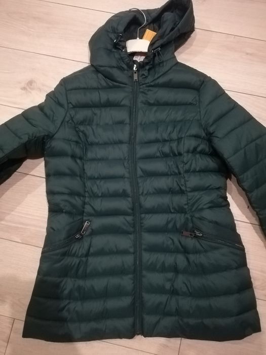 Kurtka pikowana wiosenna butelkowa zieleń