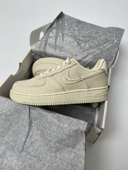 Оригинал Nike Air Force 1 Low Stussy Fossil PS (DD1578 200) детские