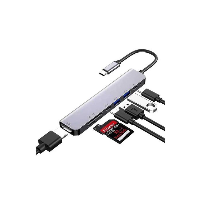 Stacja dokująca USB-C 7-w-1 HDMI 4K SD Macbook